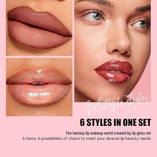 Matte Lipstick Set 6PC - Liquid Liners, Plumper & Lipliner Kit