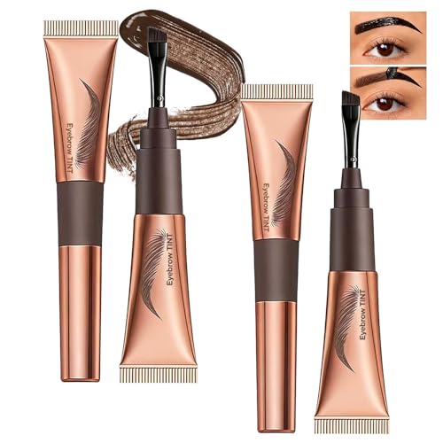 2Pcs Tattoo Eyebrow Gel Easy Peel Off,Temporary Eyebrow Tint,Waterproof Transfer-proof Fuller with 150¡ÆSmall Curved Tray,Defined Brow Stain,for Women Last Up to 5 Days(Espresso)