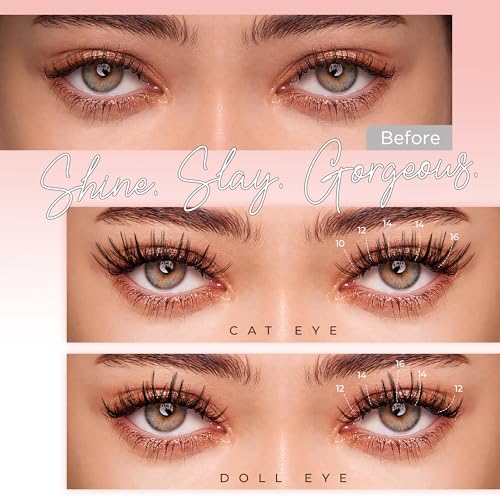 Lash Clusters Manga Individual Lashes C Curl Wispy Eyelash Clusters Eyelash Extension Wet-Look Spiky Cluster Lashes (MaxiGlam07)