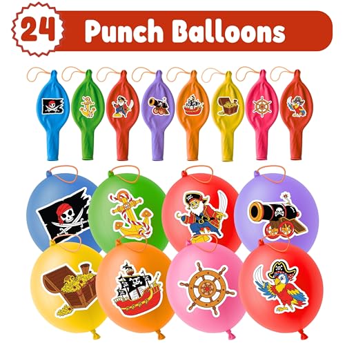 Pirate Punch Balloons Party Pack 24ct + 48 Tattoos