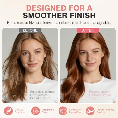 Electric Spray Hair Brush with Scalp Massage & Misting