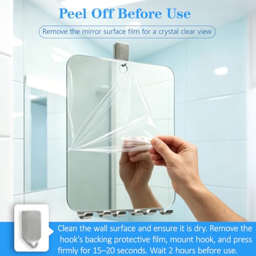 Fogless Shower Mirror with Razor Holders - 2 Pack, 10" x 8"