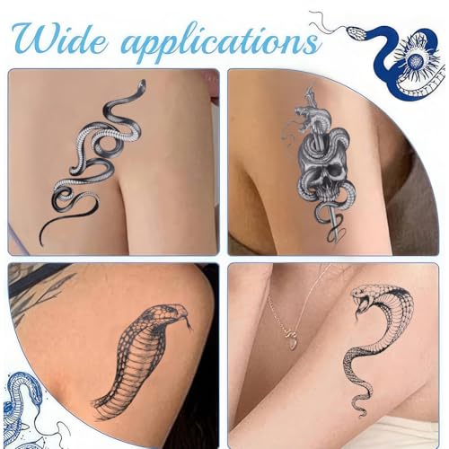 Snake Temporary Tattoos, 20 Sheets Waterproof Stickers