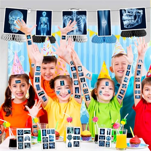 X Ray Temporary Tattoo Stickers - 24 Sheets Radiology Party Favors