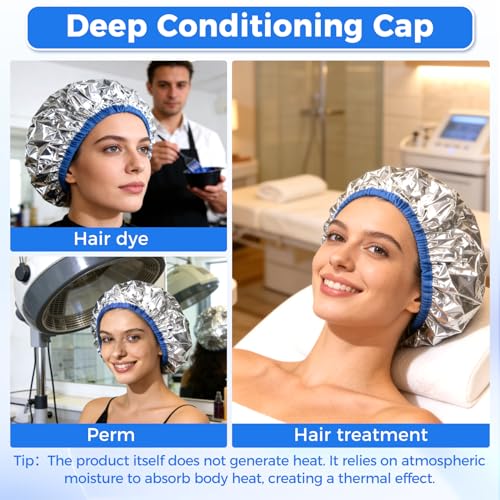 Reusable Aluminum Foil Heat Cap for Deep Conditioning & Hair Coloring - 4 Pack
