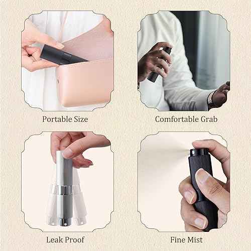 LISAPACK Perfume Travel Refillable Bottle - Atomizer Cologne Spray for Men Portable - Mini Sprayer Empty for Refill - Small Size 8ML Striped (Blue, Black, Gold)