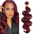 #99J Burgundy Body Wave Hair Bundle - 24 Inch Unprocessed Brazilian Hair