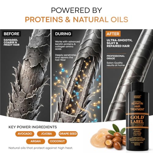 Keratin Hair Straightening Treatment for All Hair Types - 4oz Gold Label