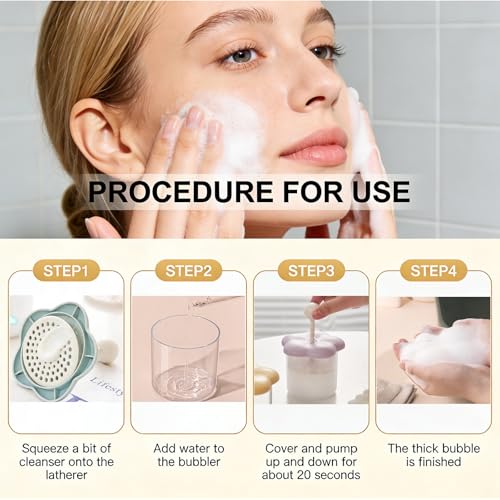 Face Wash Foam Maker – Flower Design Foamer for All Skin Types