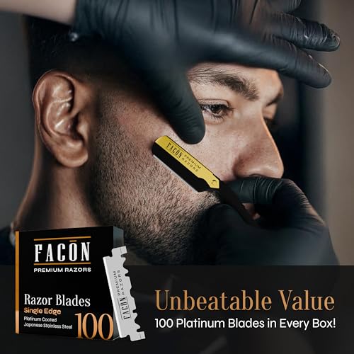 Facón Straight Razor Kit for Men with 100 Blades