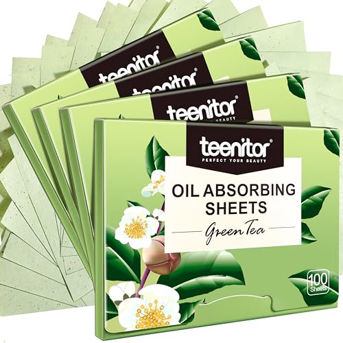 Teenitor Oil Blotting Sheets for Face, 400 Sheets Green Tea