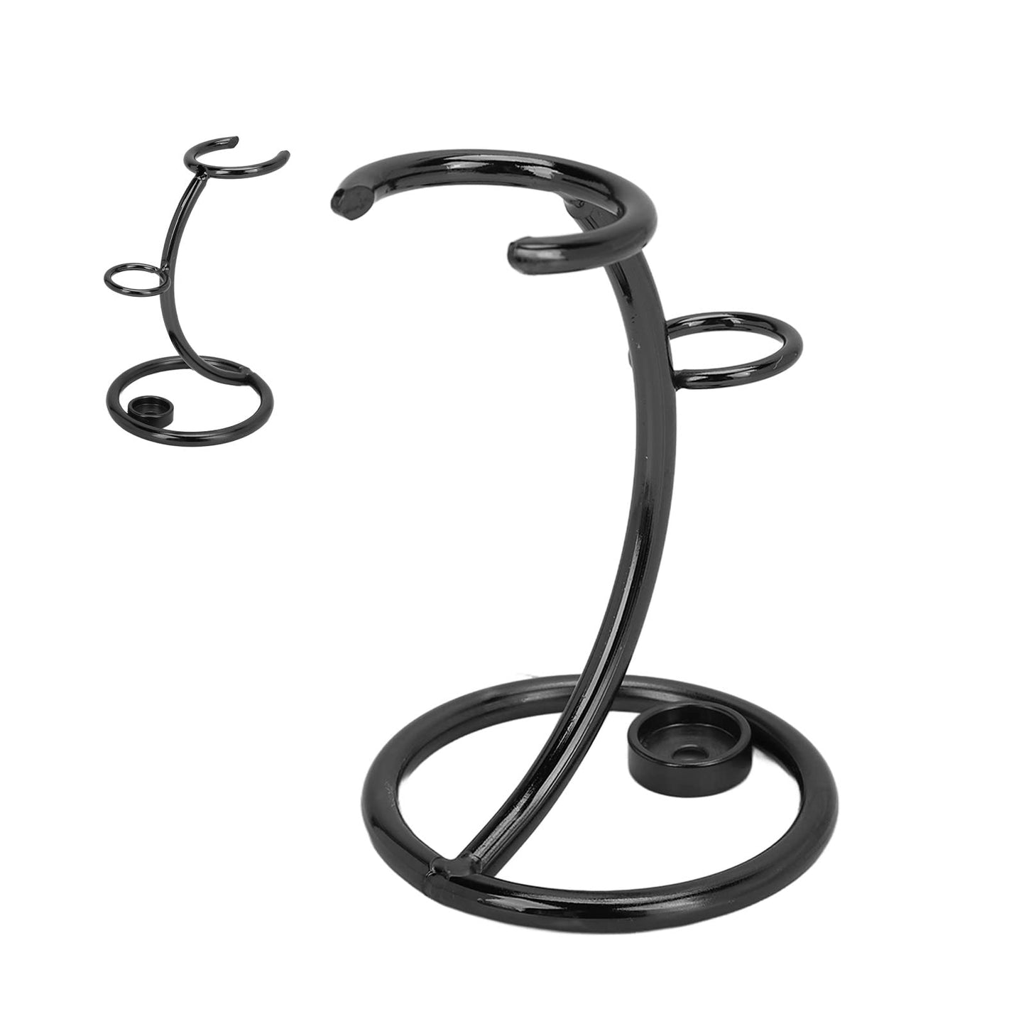 Safety Razor Stand, Stainless Steel Brush Shaving Holder Storage Shave Organizer Extra Stability Non slip Base Modern Fast Drying Accessory for Man Women Shower Room Bathroom Countertops Tool(Black)