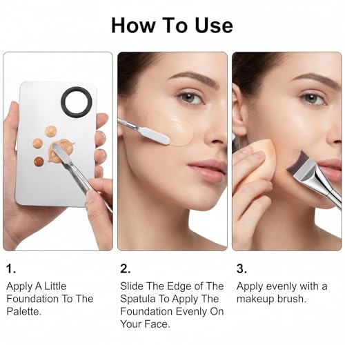 Makeup Mixing Palette Set with Brushes & Spatula - 6Pcs