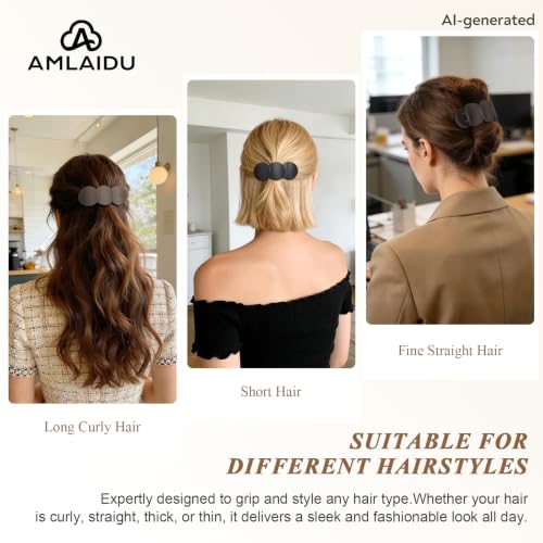 Amlaidu Medium Flat Hair Clips - Strong Hold Claw Clips for All Hair Types, 4pc Set