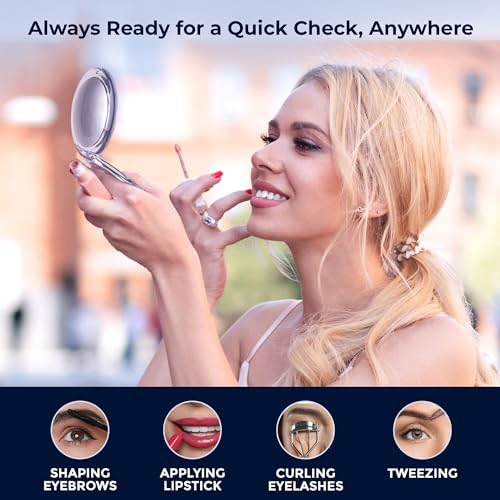 Mirrorvana 12X Magnifying Travel Makeup Mirror - Dual-Sided, Compact, 3.3"