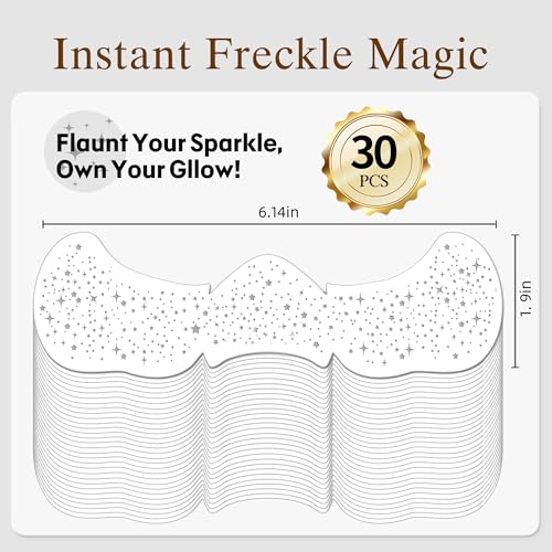 Glitter Freckles Face Tattoos - 30 Piece Silver Sparkle Patches