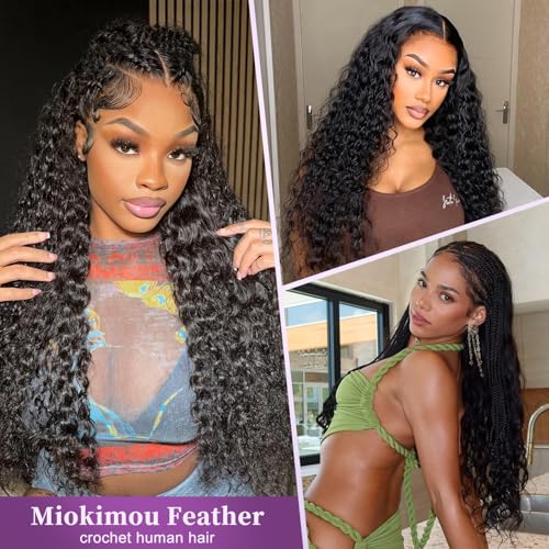 16-Inch Deep Wave Crochet Hair for Black Women - Human Hair