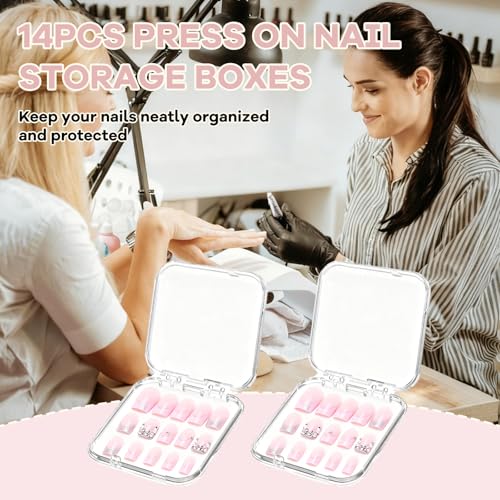 Press On Nail Storage Cases with Double Sided Tape - 14Pc