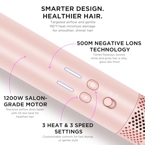 Dual Voltage 5-in-1 Travel Hair Dryer Brush Set with Ionic Technology