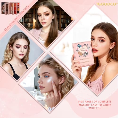 Makeup Book Palette - 6-in-1 Eye Shadow, Blusher & Lipstick