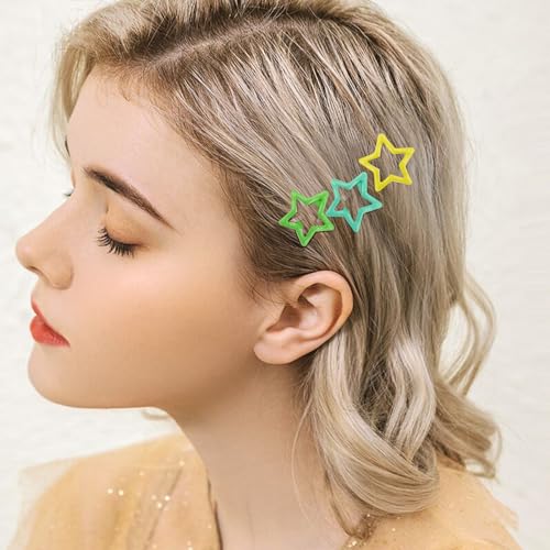 Star Hair Clips 100PCS Metal Snap Barrettes for Girls Women
