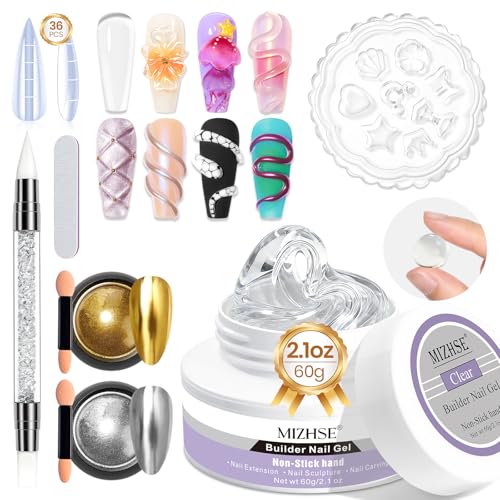 MIZHSE 3D Solid Builder Gel 60g | Sculpting Nail Extension Kit