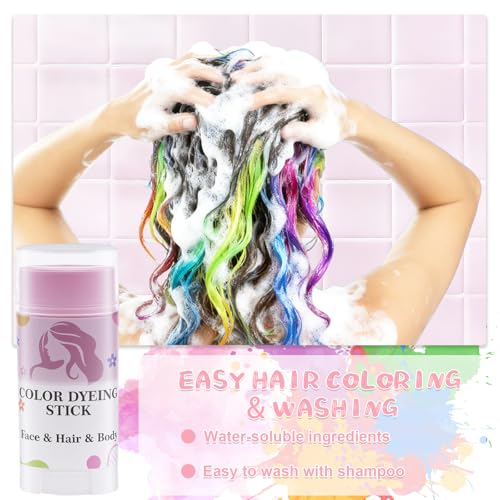 Temporary Hair Color Dye Stick - Washable Pearl Shades for Parties