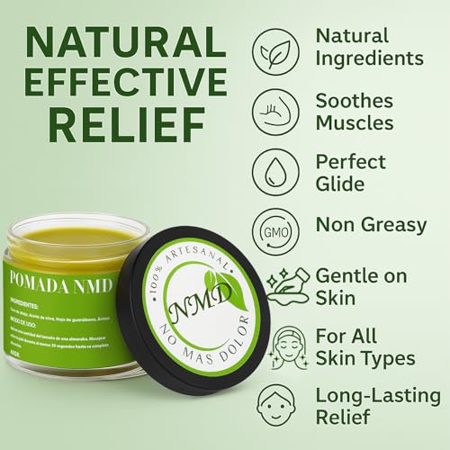 Pomada NMD, NMD Pomada para Dolor with Arnica, Olive oil, Soursop leaf, Beeswax, Maximum Strength Comfort Cream for Muscle, Feet, Hands, Legs, Toes, Back, 2.11OZ / 60G (2)