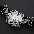 Silver Bridal Hair Comb with Crystals & Pearls