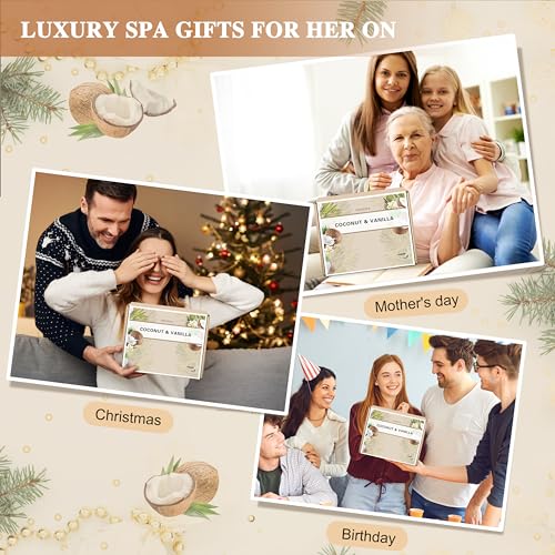 Coconut Vanilla Spa Gift Basket Set for Women - 8 Piece