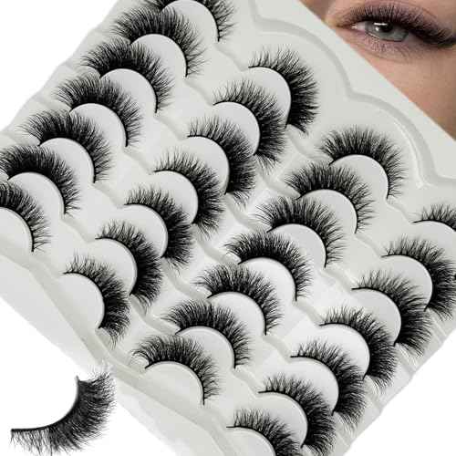 Cat Eye Lashes Natural Look Short Fluffy Fox Eye Lashes Strip Soft C Curl Natural Faux Mink Eyelashes Wispy Cateye Lash Strips Wispy Fake Eyelashes Bulk 14 Pairs