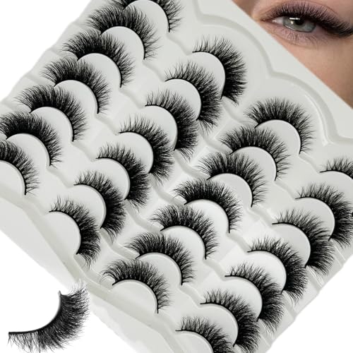 Cat Eye Lashes 14 Pairs Faux Mink Wispy Strip Lashes