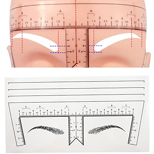 Microblading Eyebrow Ruler Stickers - 50 Pack Adhesive Brow Mapping Tool
