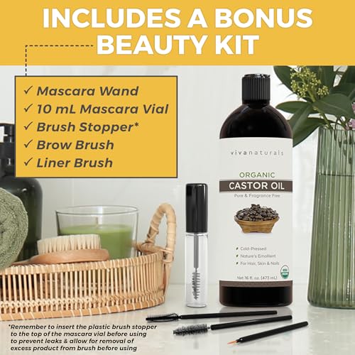 Viva Naturals Organic Castor Oil, Cold-Pressed 16 fl oz