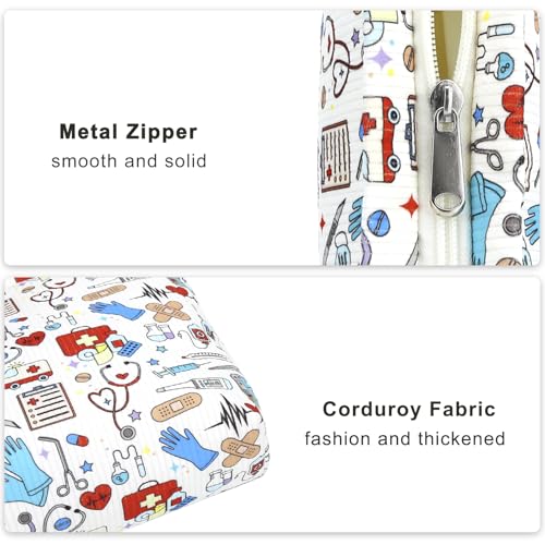 Travel Makeup Bag for Women Corduroy Cosmetic Organizer Large Capacity