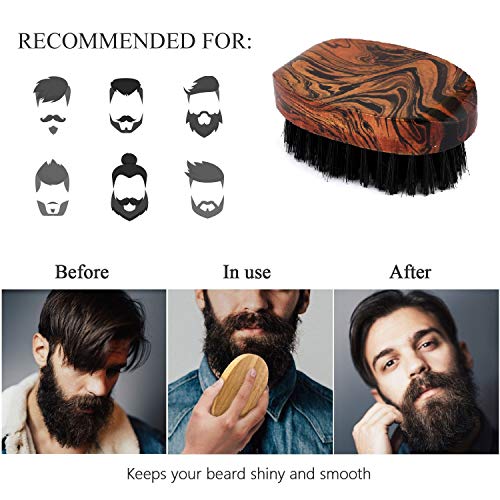 CASTO Beard Brush made with Sheesham Wood with Firm Bristles to Tame and Soften Your Facial Hair