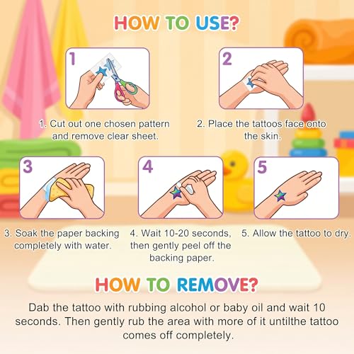 96 Ocean Animals Temporary Tattoos for Kids, 10 Sheets Sea Life Stickers