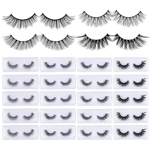 20 Pairs False Eyelashes - 4 Styles, Natural to Dramatic Look