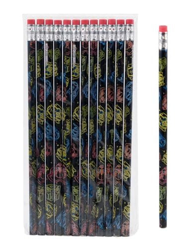 Transformers Birthday Party Favor Bundle - 12 Pencils, 24 Tattoos, Stickers