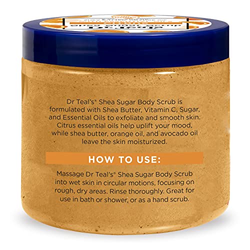 Dr Teal's Citrus Shea Sugar Body Scrub with Vitamin C, 19 oz