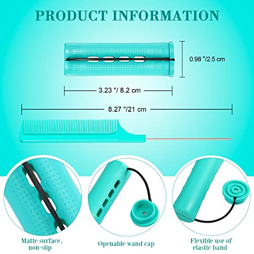 Chuangdi 24 Pcs Cold Wave Hair Perm Rods with Rat Tail Comb