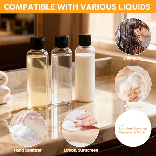 Clear Travel Bottles Set - 5 Pack TSA Approved Leak-Proof Refillable Containers