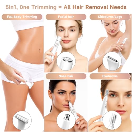Gurelax Rose Gold 5-in-1 Waterproof Women's Electric Razor & Body Trimmer