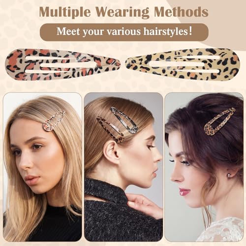 30 Pack Metal Snap Hair Clips 3.1 Inch Large Barrettes