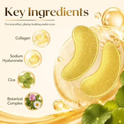 80 PCS Gold Collagen Under Eye Patches with Hyaluronate