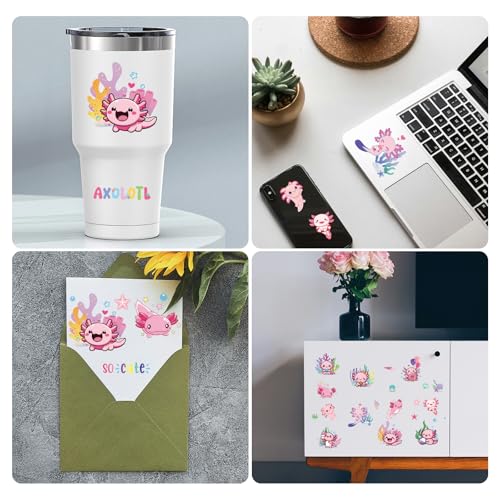 Axolotl Temporary Tattoos for Kids - 8 Sheets, 100+ Designs