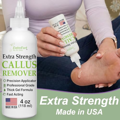 EntreFeet Extra Strength Foot Callus Remover Gel Kit with Stainless File - 4 oz