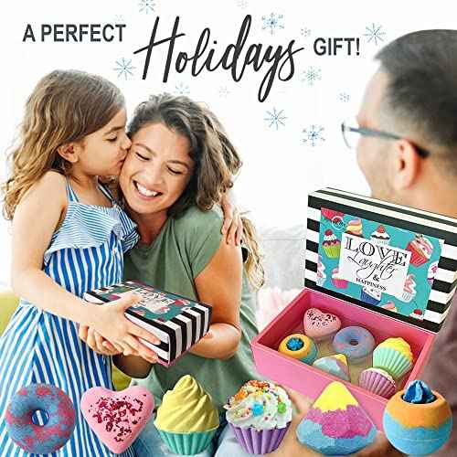 Bath Bombs Gift Set for Christmas - Bath Bombs for Girls, 6 Aromatherapy Natural BathBombs w/Organic Ingredients Skin Moisturizing Bubble BathBombs for Women Relaxing, Kids Stocking Stuffers