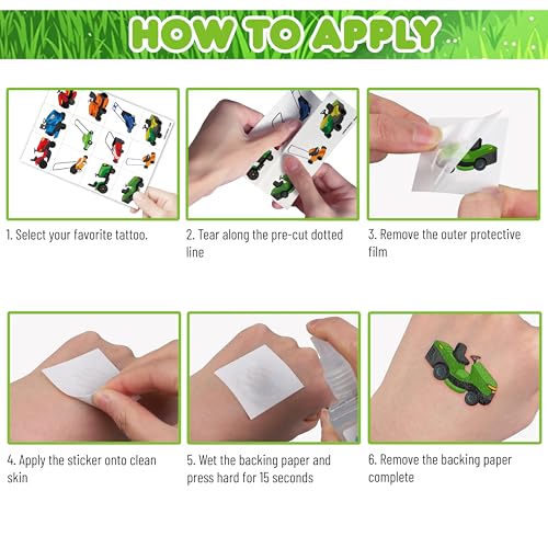 96 PCS Farm Tractor Temporary Tattoos for Kids