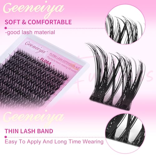 Geeneiya FLORA Lash Clusters 8-18MM Wispy Eyelash Extensions